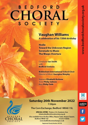 Vaughan Williams concert, in celebration of his 150th birthday